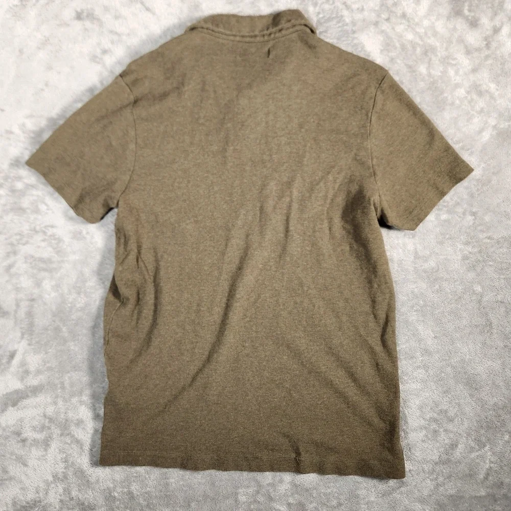 Banana Republic Polo Shirt Mens Large Heathered‎ Olive Green Short Sleeve